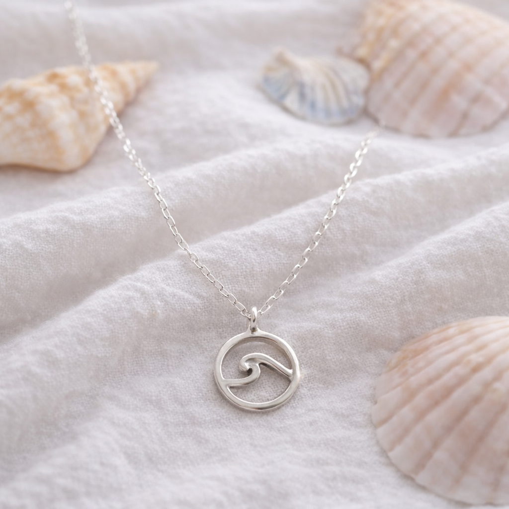925 Sterling Silver 45cm Wave Necklace