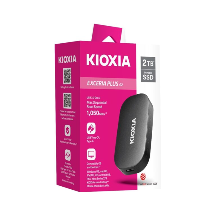 Kioxia Exceria Plus G2 2TB Portable SSD