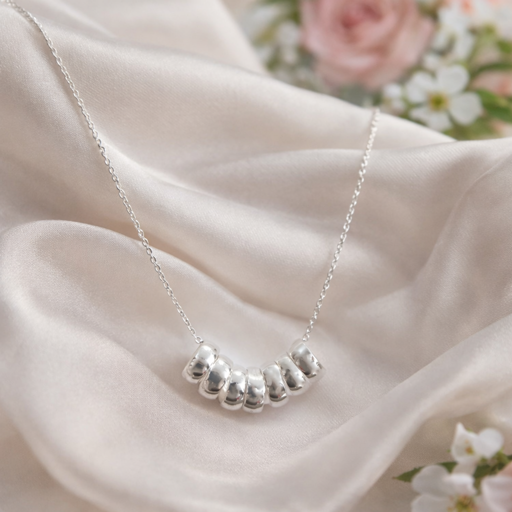 925 Sterling Silver 42cm Lucky Rings Necklace