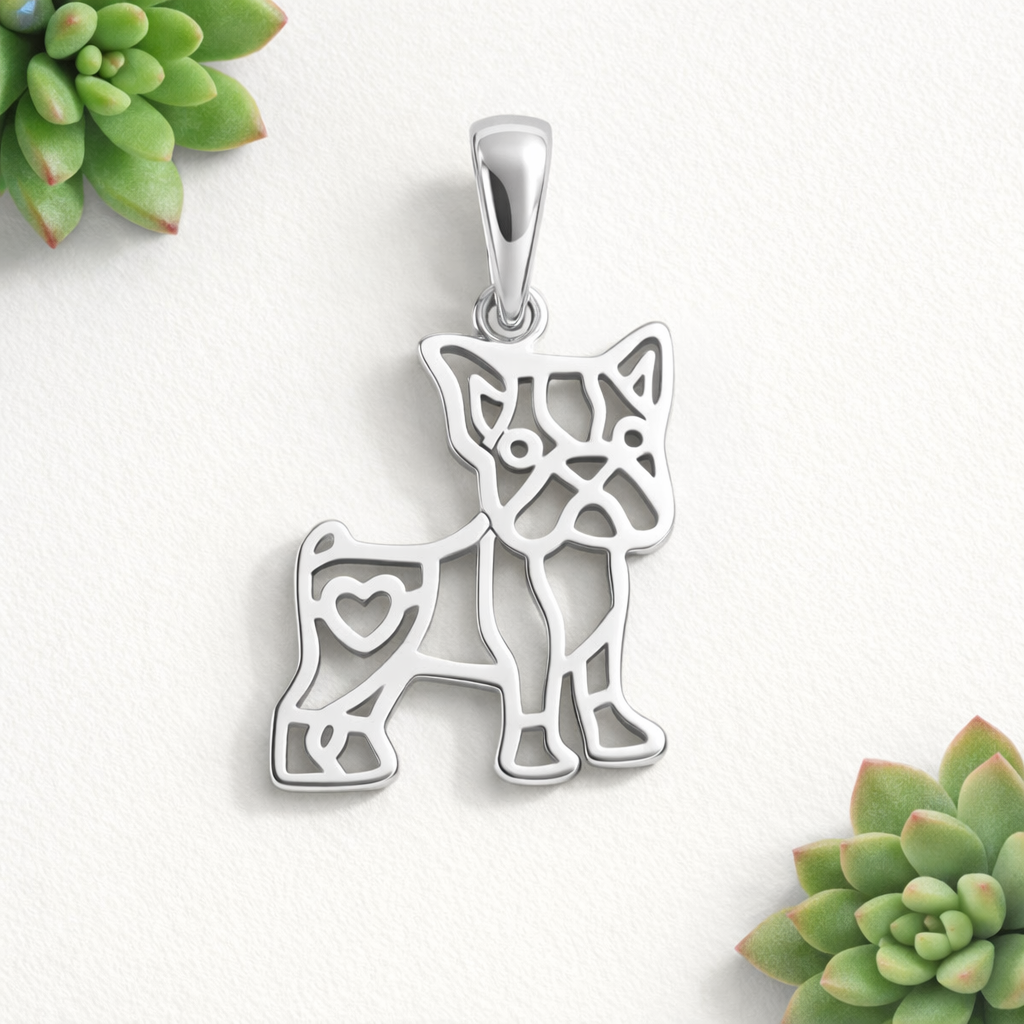925 Sterling Silver 1.7cm Dog Pendant