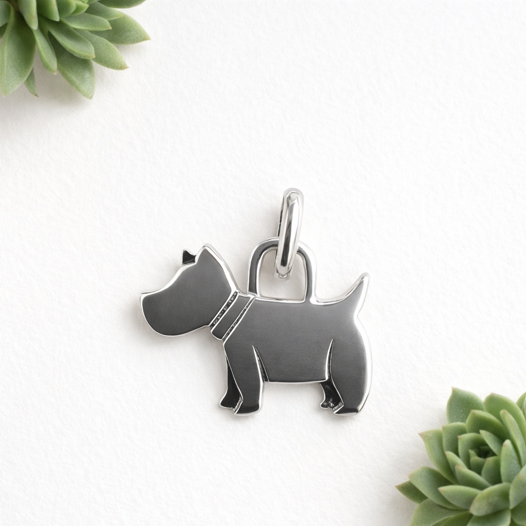 925 Sterling Silver 1.2cm Dog Pendant