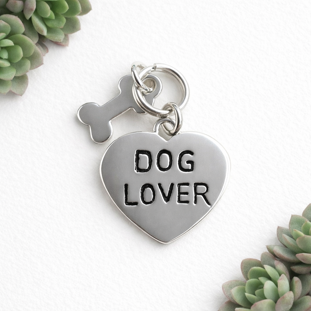 925 Sterling Silver 1.4cm "Dog Lover" Pendant