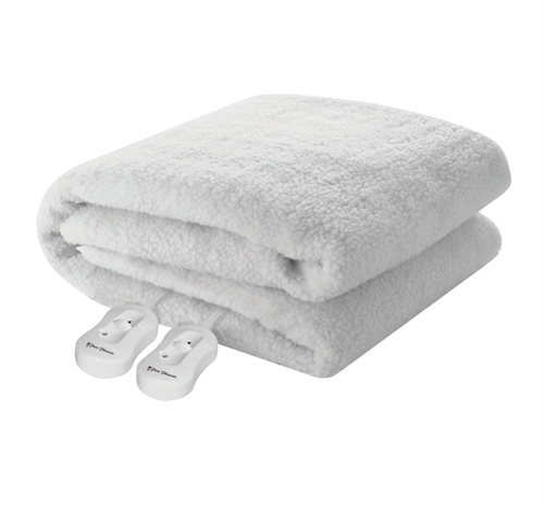 Pure Pleasure Queen Fullfit Sherpa Fleece Extra Length Electric Blanket - 152cm x 205cm