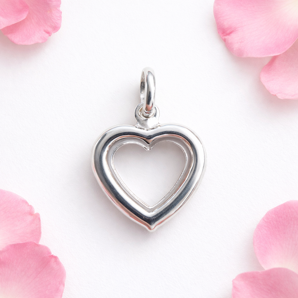 925 Sterling Silver Open Heart Pendant