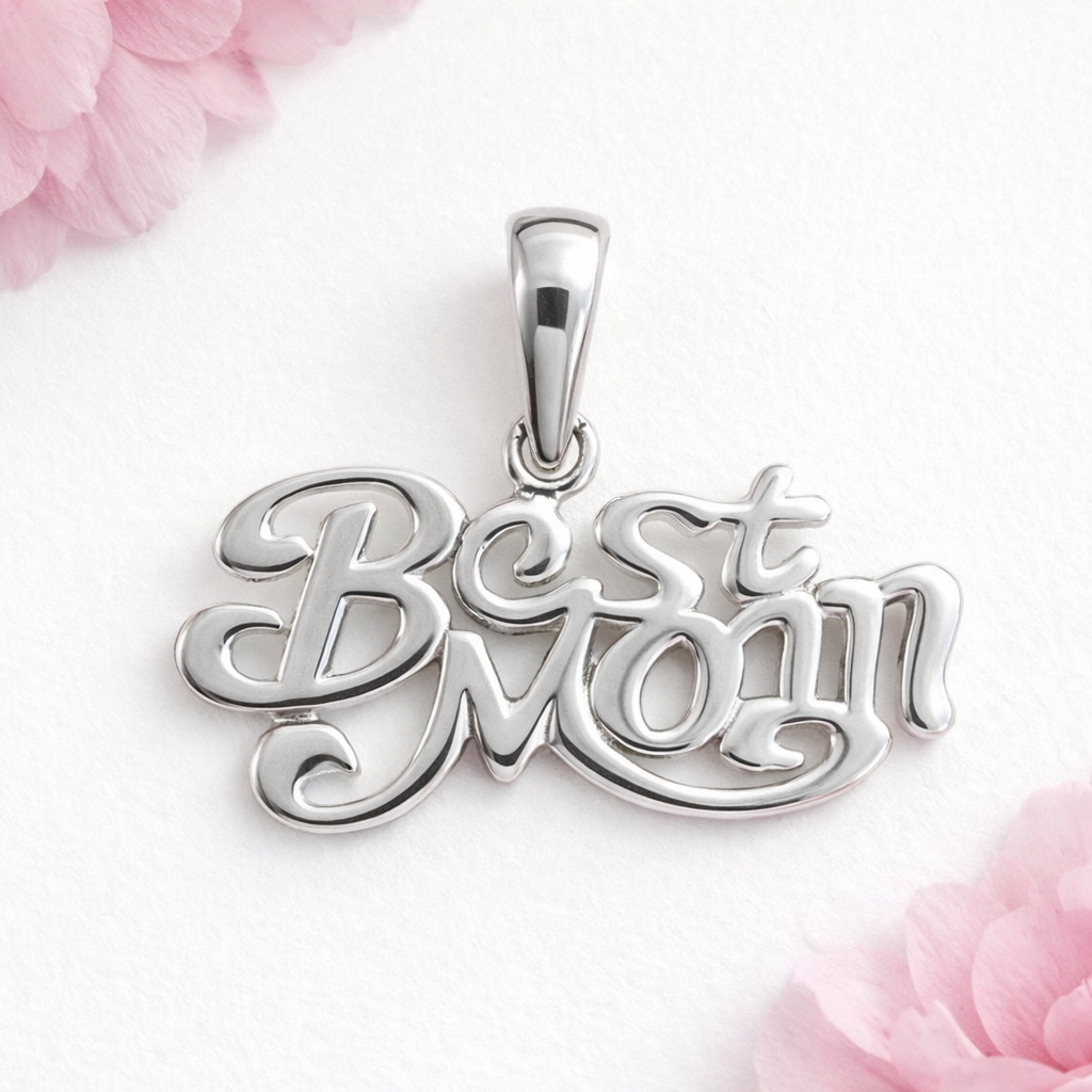 925 Sterling Silver "Best Mom" Pendant