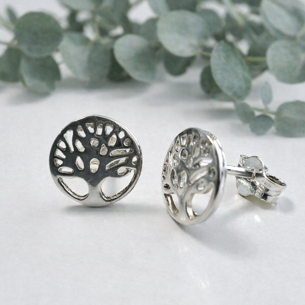 925 Sterling Silver Tree of Life Studs
