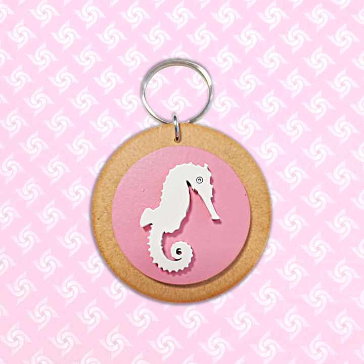 Keyring - Seahorse Pink