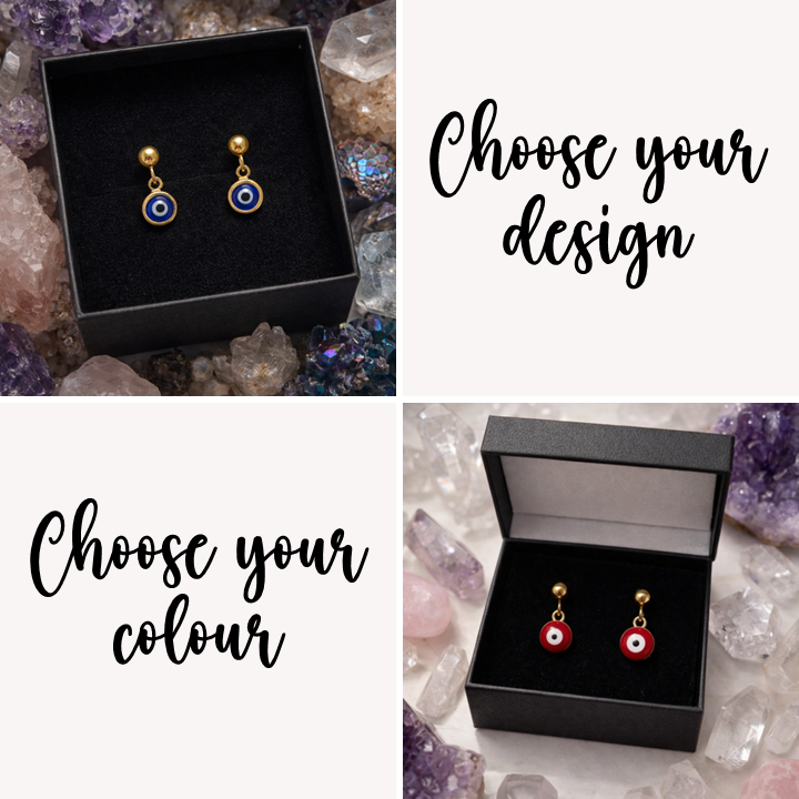 Stainless Steel Evil Eye Earrings