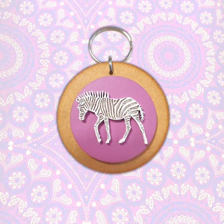 Keyring - Zebra Purple