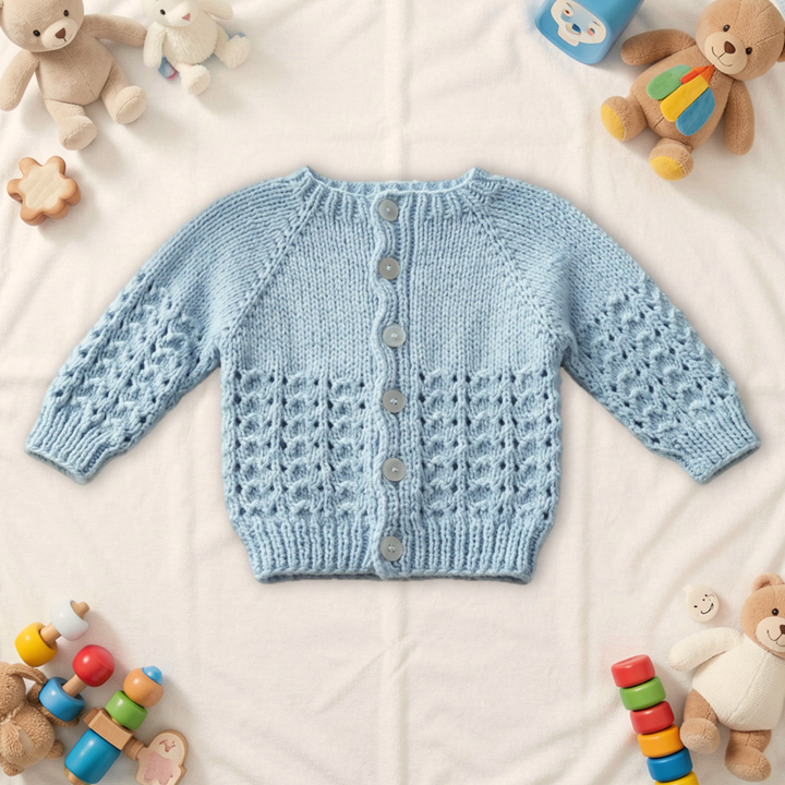 Knitted Baby Jersey - Light Blue