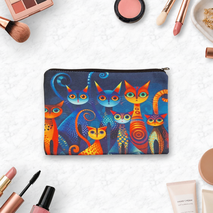 Cosmetic Bag - Blue Cats