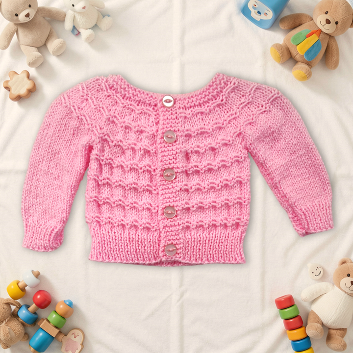 Knitted Baby Jersey - Bright Pink