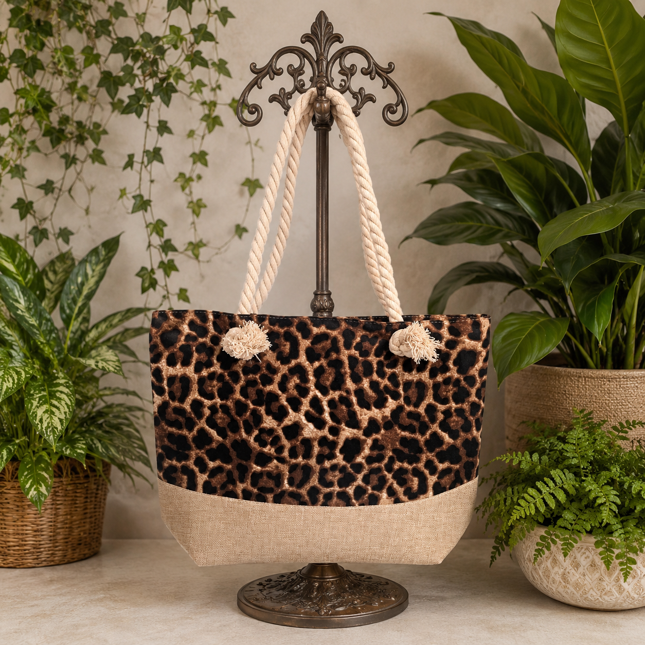Day Bag - Brown Leopard Print