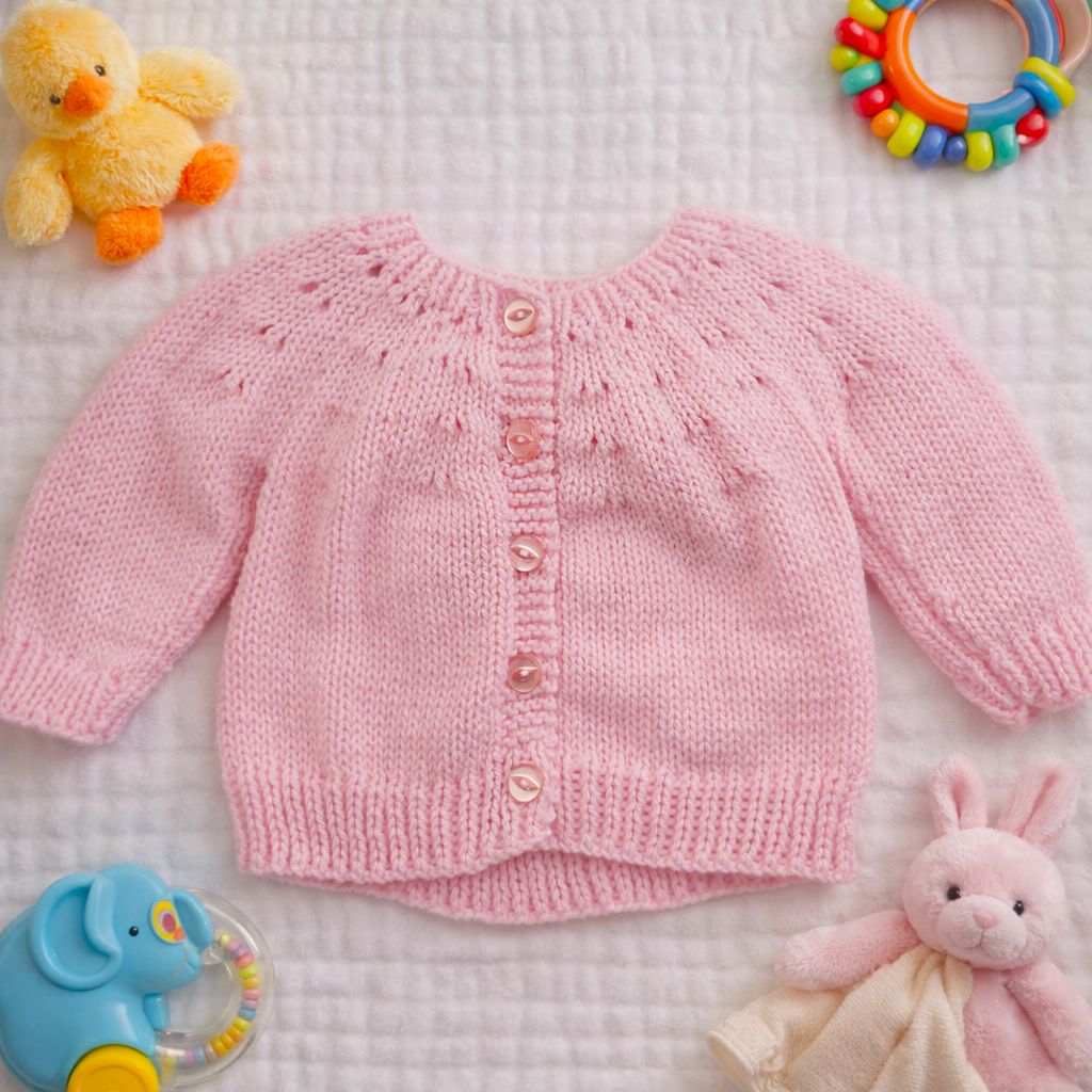 Knitted Baby Jersey - Light Pink