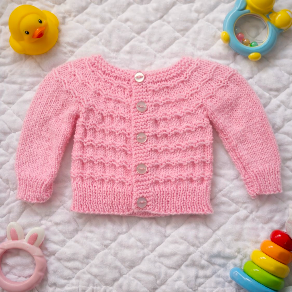 Knitted Baby Jersey - Bright Pink