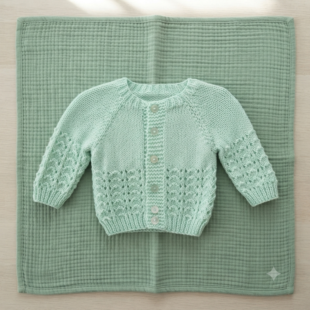 Knitted Baby Jersey - Light Green