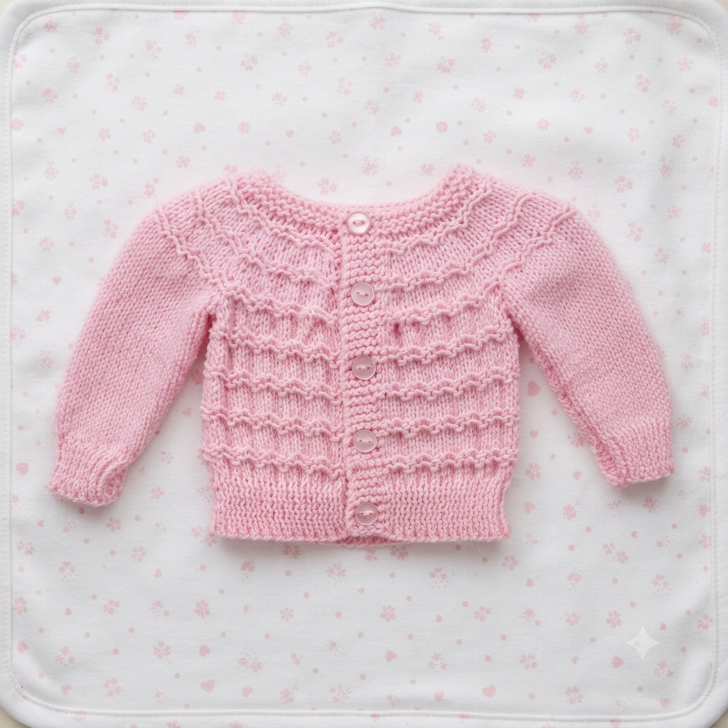 Knitted Baby Jersey - Bright Pink