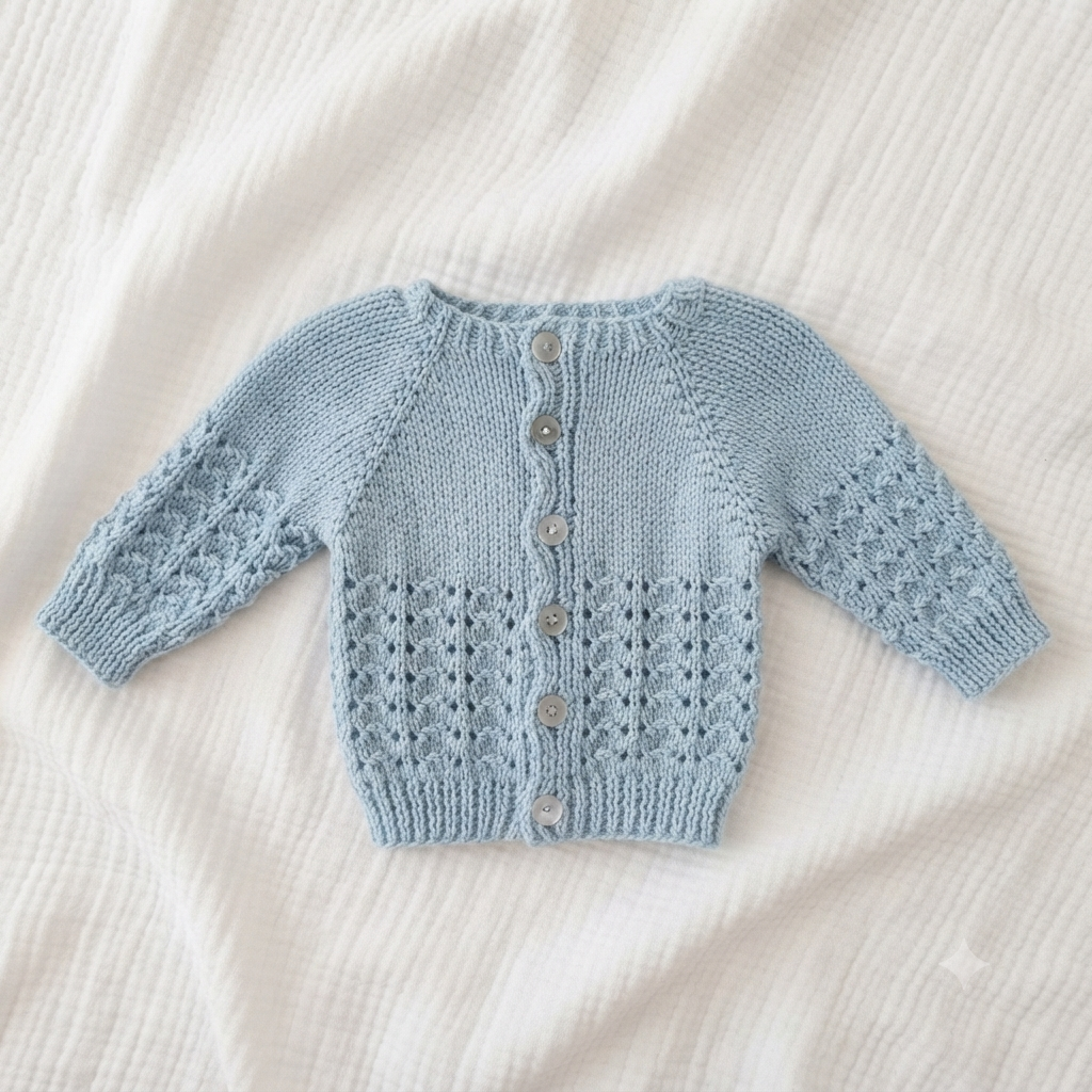 Knitted Baby Jersey - Light Blue