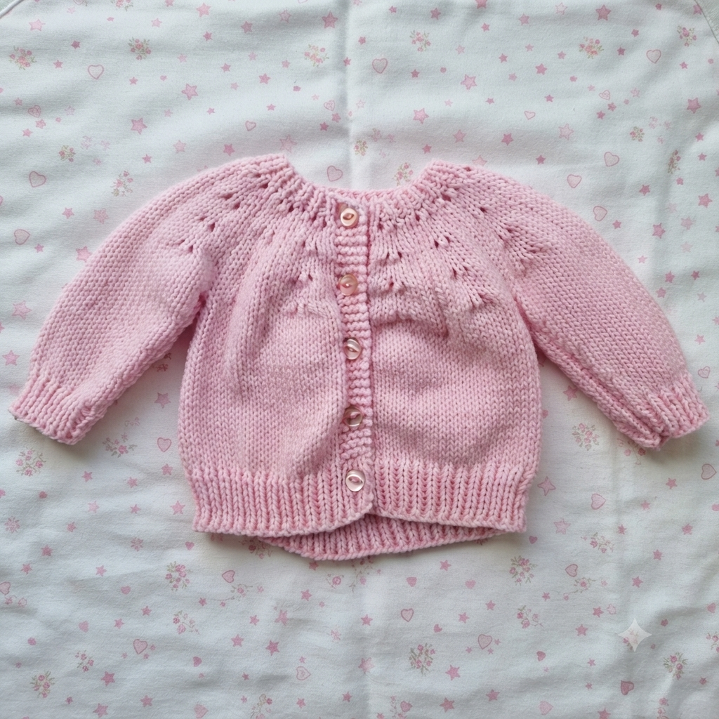 Knitted Baby Jersey - Light Pink