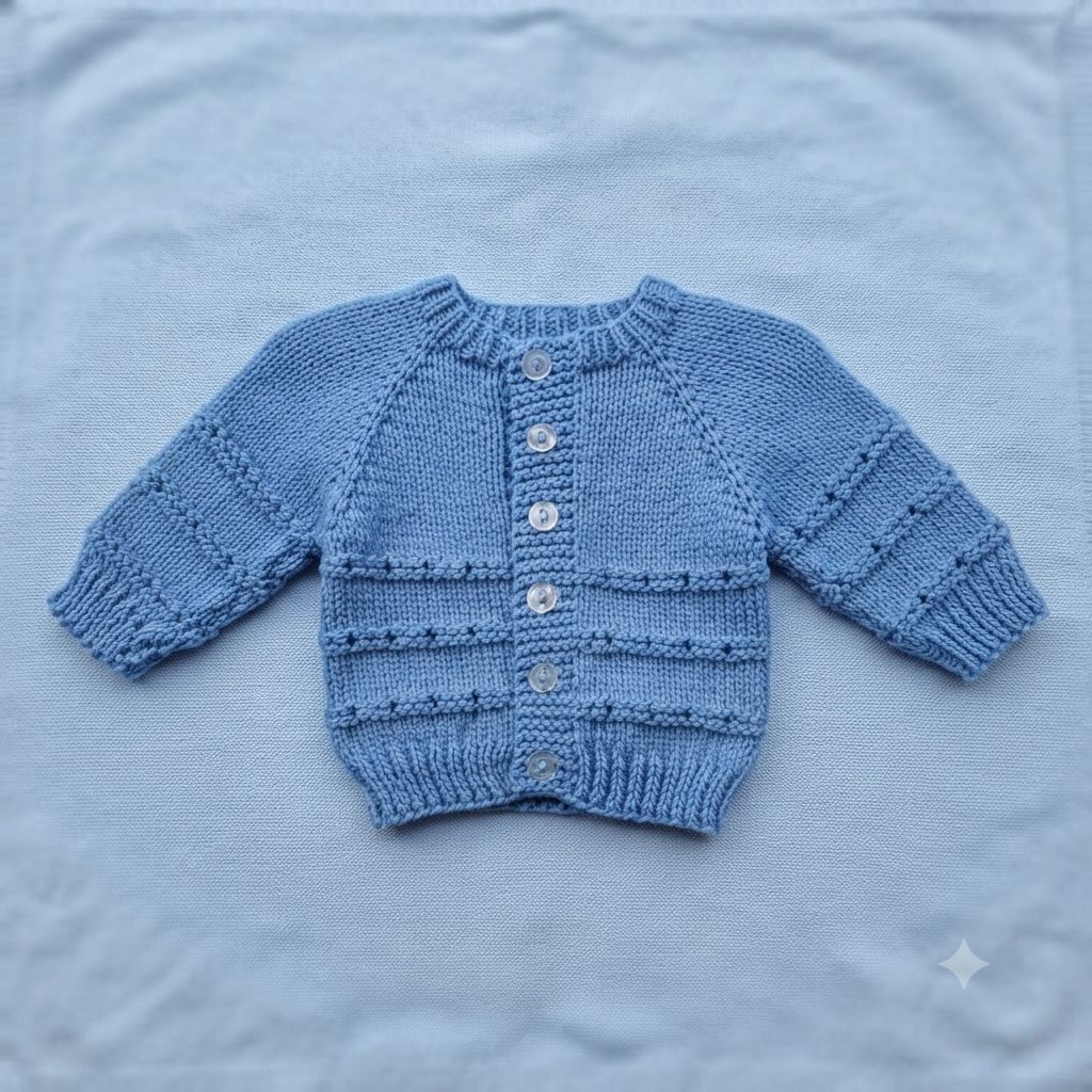 Knitted Baby Jersey - Blue