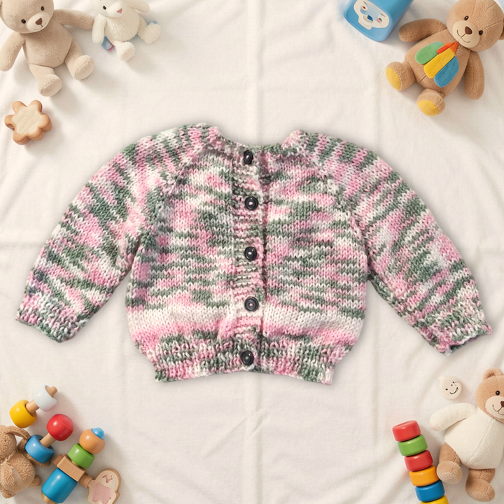 Knitted Baby Jersey - Pink & Grey