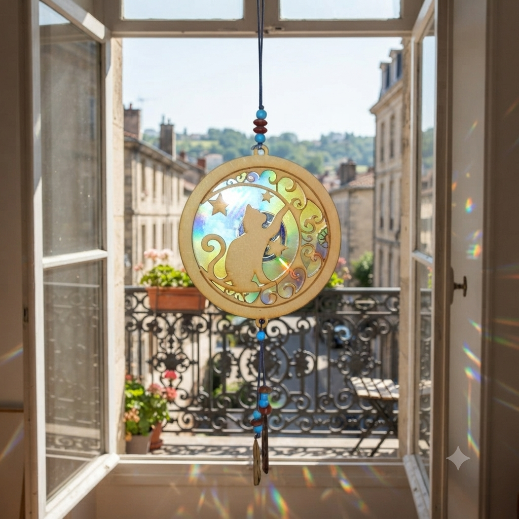 Sun Catcher - Cat & Moon