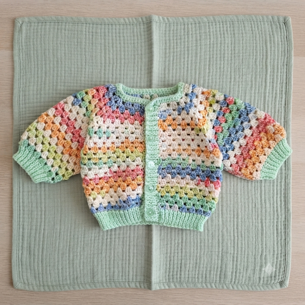 Crochet Baby Jersey - Multi-Colour