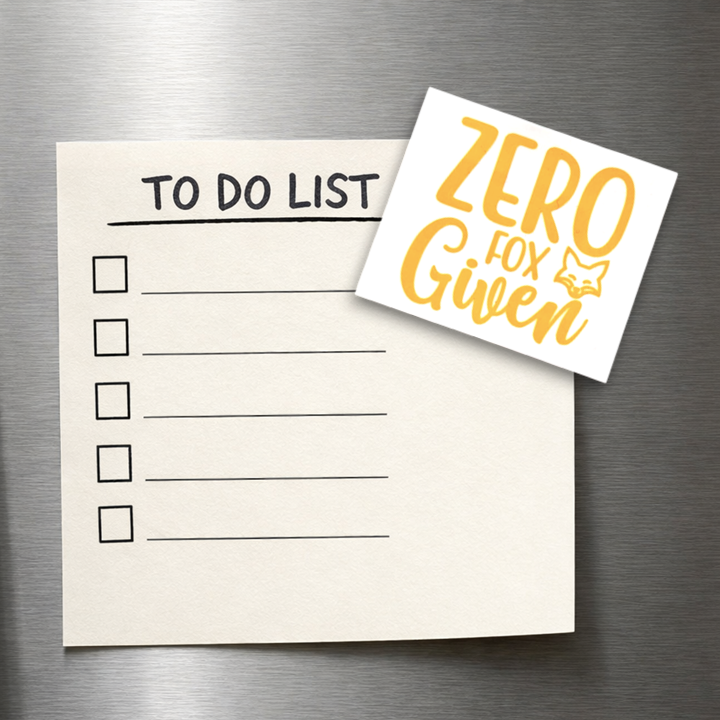 Yellow on White Magnet - Zero Fox Given