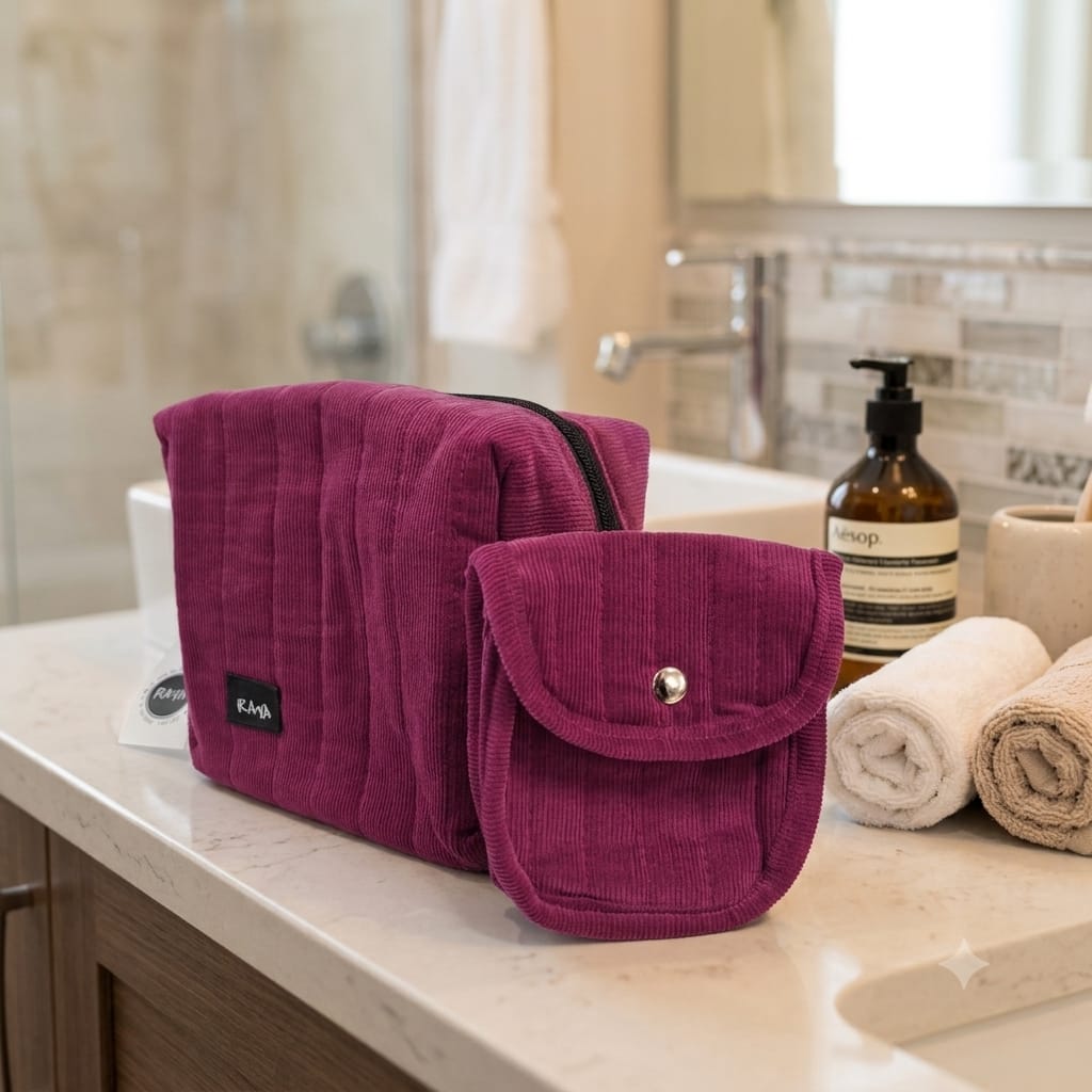 Large Cosmetic Bag Set by Raya - Purple