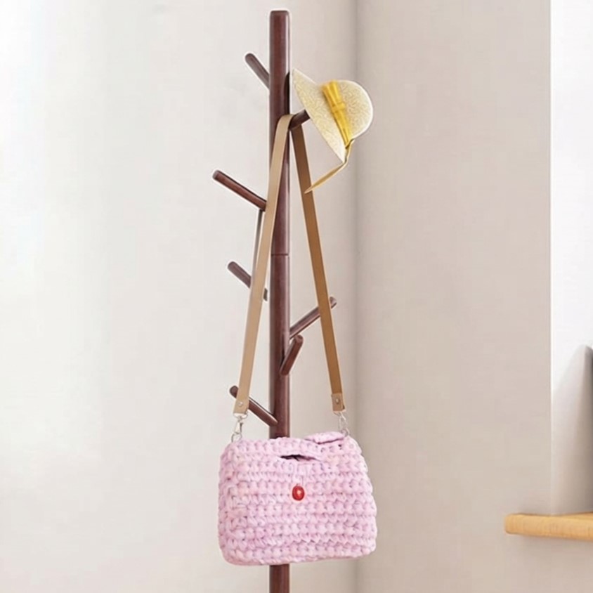 Light Pink Crochet Cotton Bag