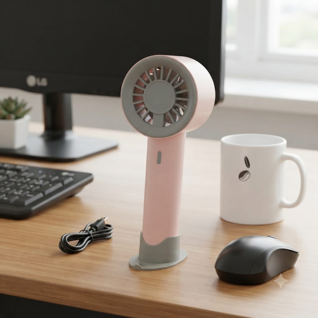 Handheld Charging Fan - Pink