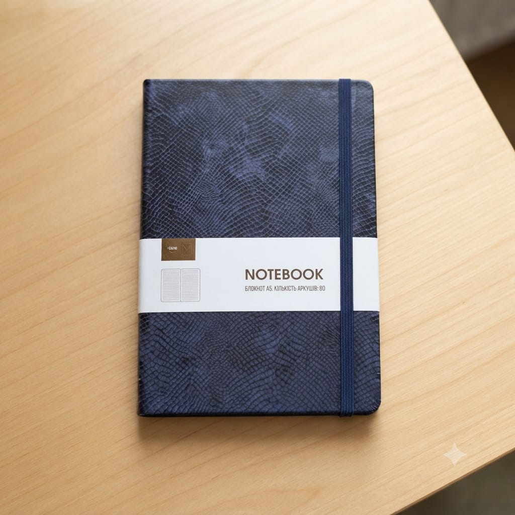 Navy Velvet Point Lined Notebook