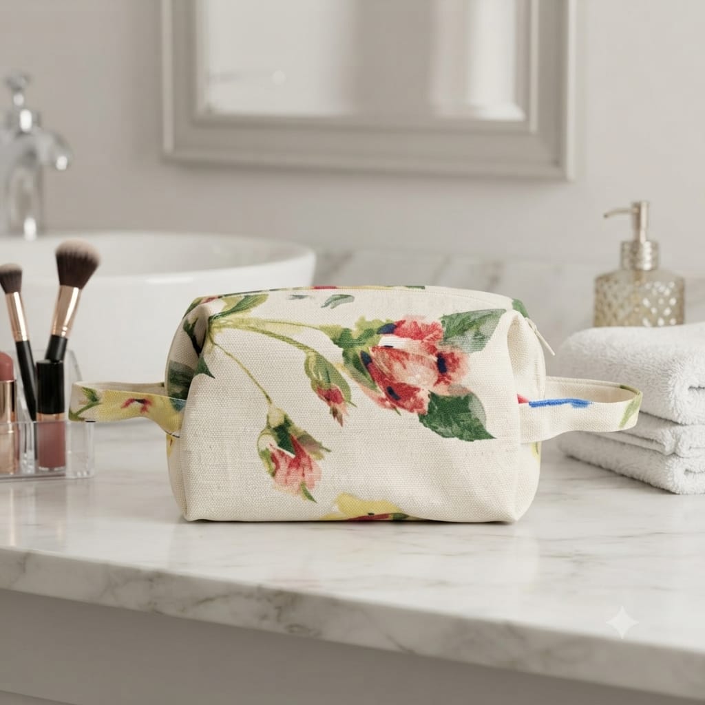 Vintage Floral Cosmetic Bag