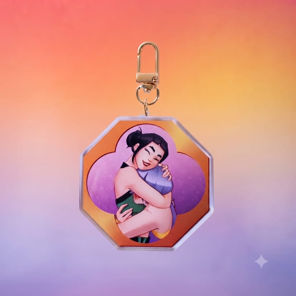 K-pop Demon Hunters Keyring - Zoey and Mystery