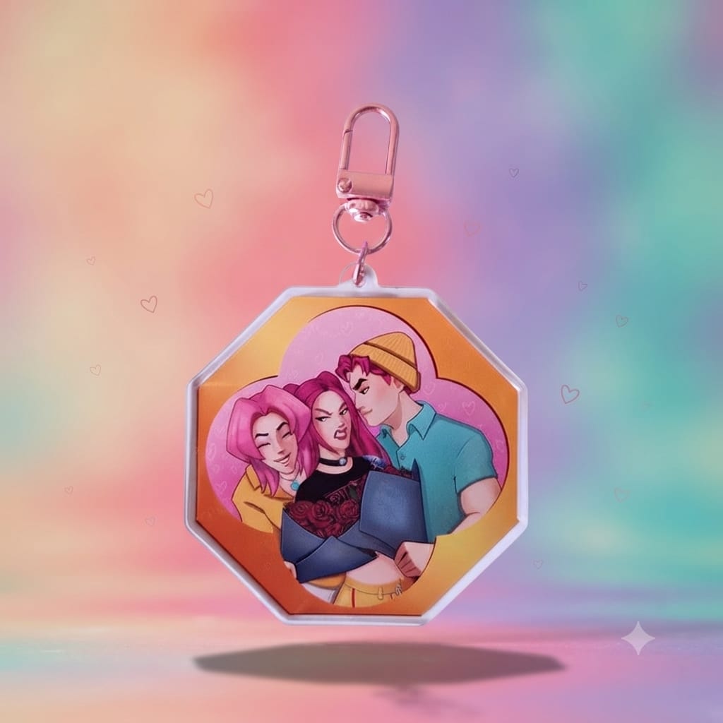 K-pop Demon Hunters Keyring - Mira, Abby and Romance