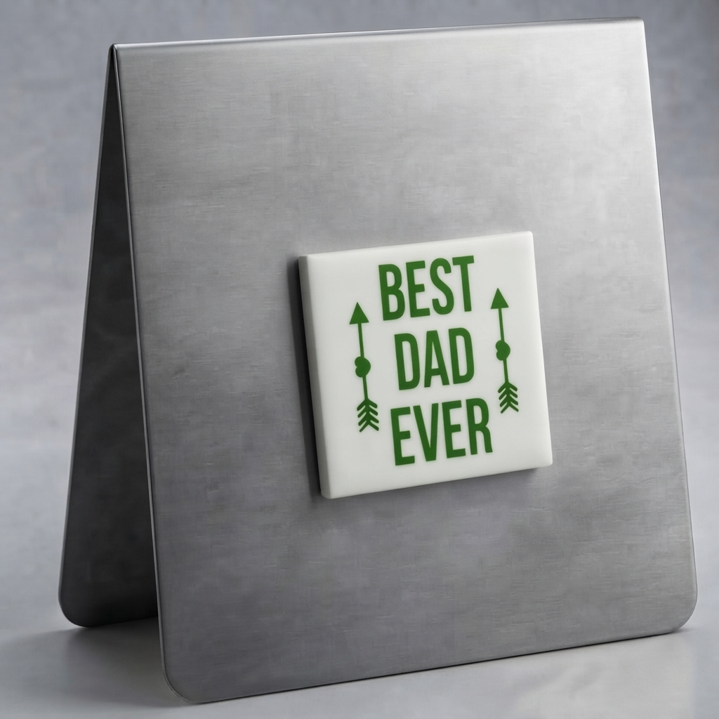 Best Dad Ever Magnet (Green on White)