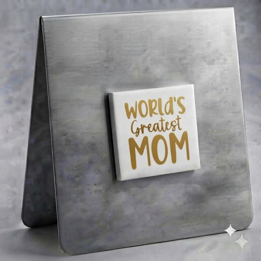 World's Greatest Mom Magnet (Gold on White)