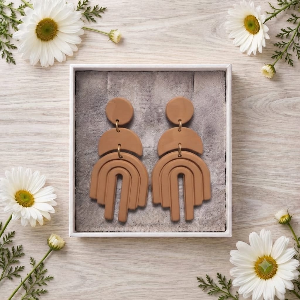 Terracotta Clay Stud Earrings