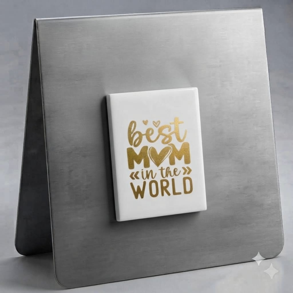 Best Mom in the World (Gold on White)