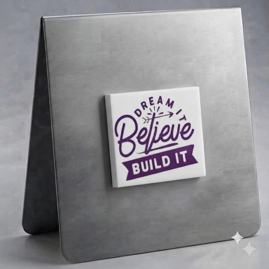 Believe Magnet (Purple on White)