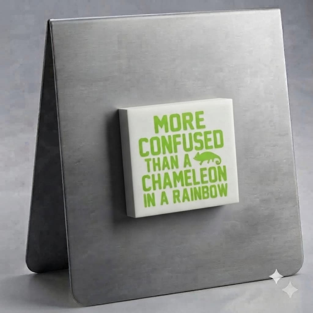 Chameleon Magnet (Green on White)