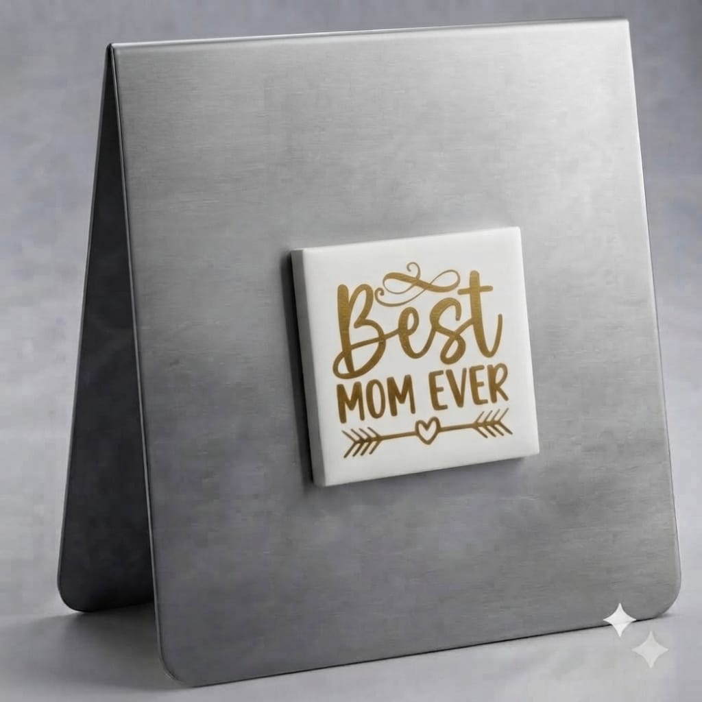 Best Mom Ever Magnet (Gold on White)