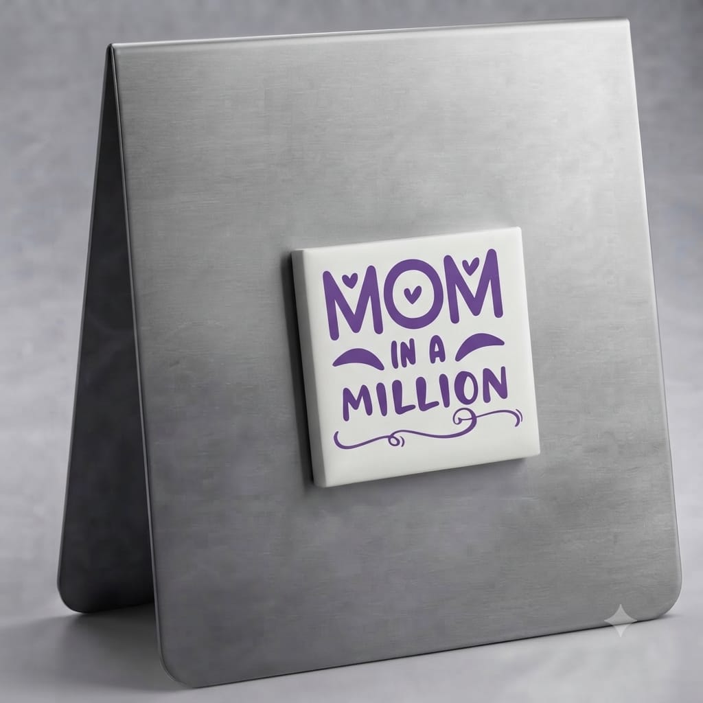 Mom in a Million Magnet (Purple on White)