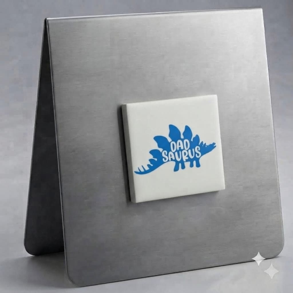 Dad Saurus Magnet (Blue on White)