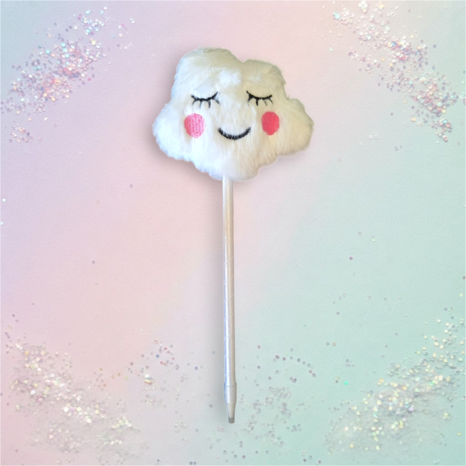 White Cloud Pom Pom Pen