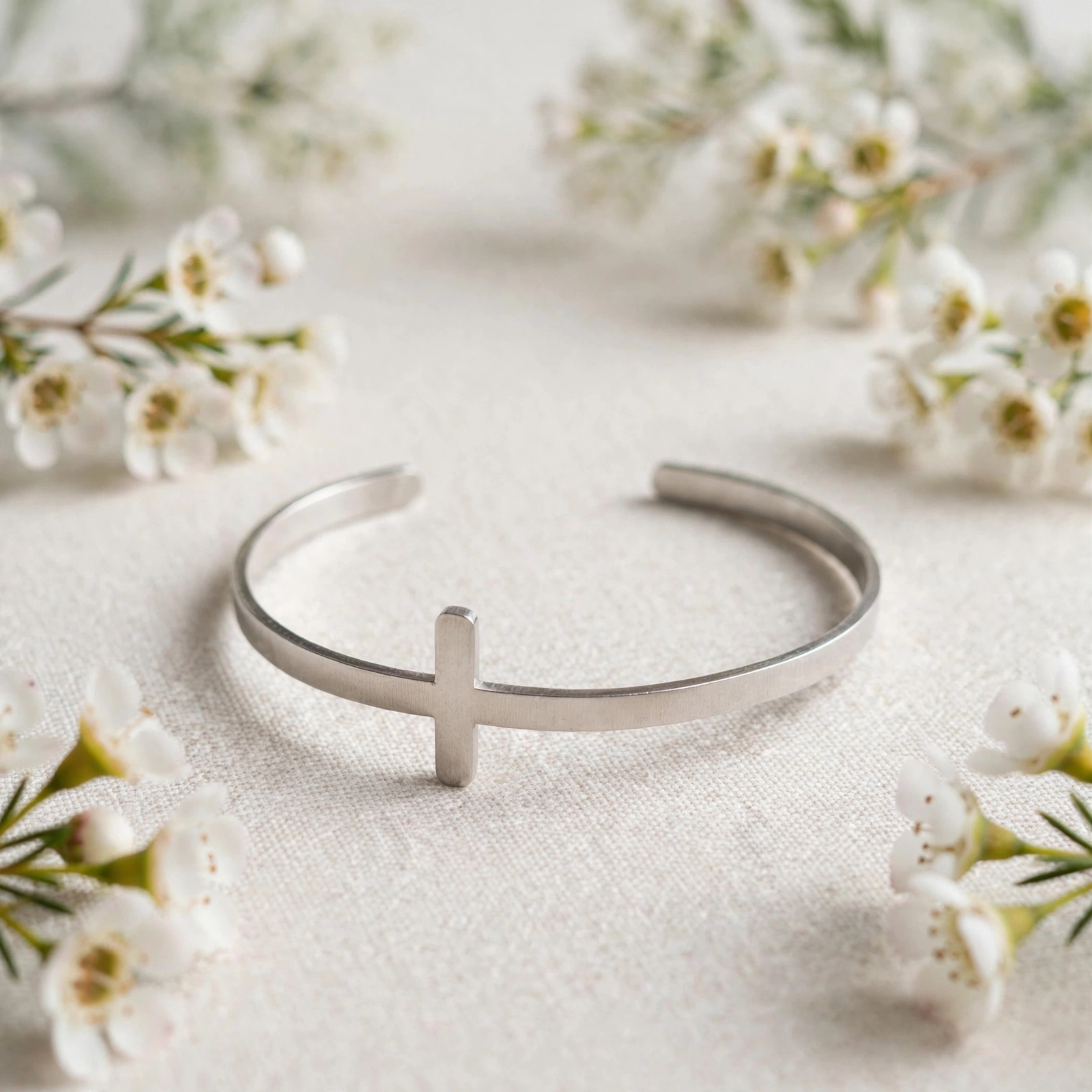 Stainless Steel Cross Bangle