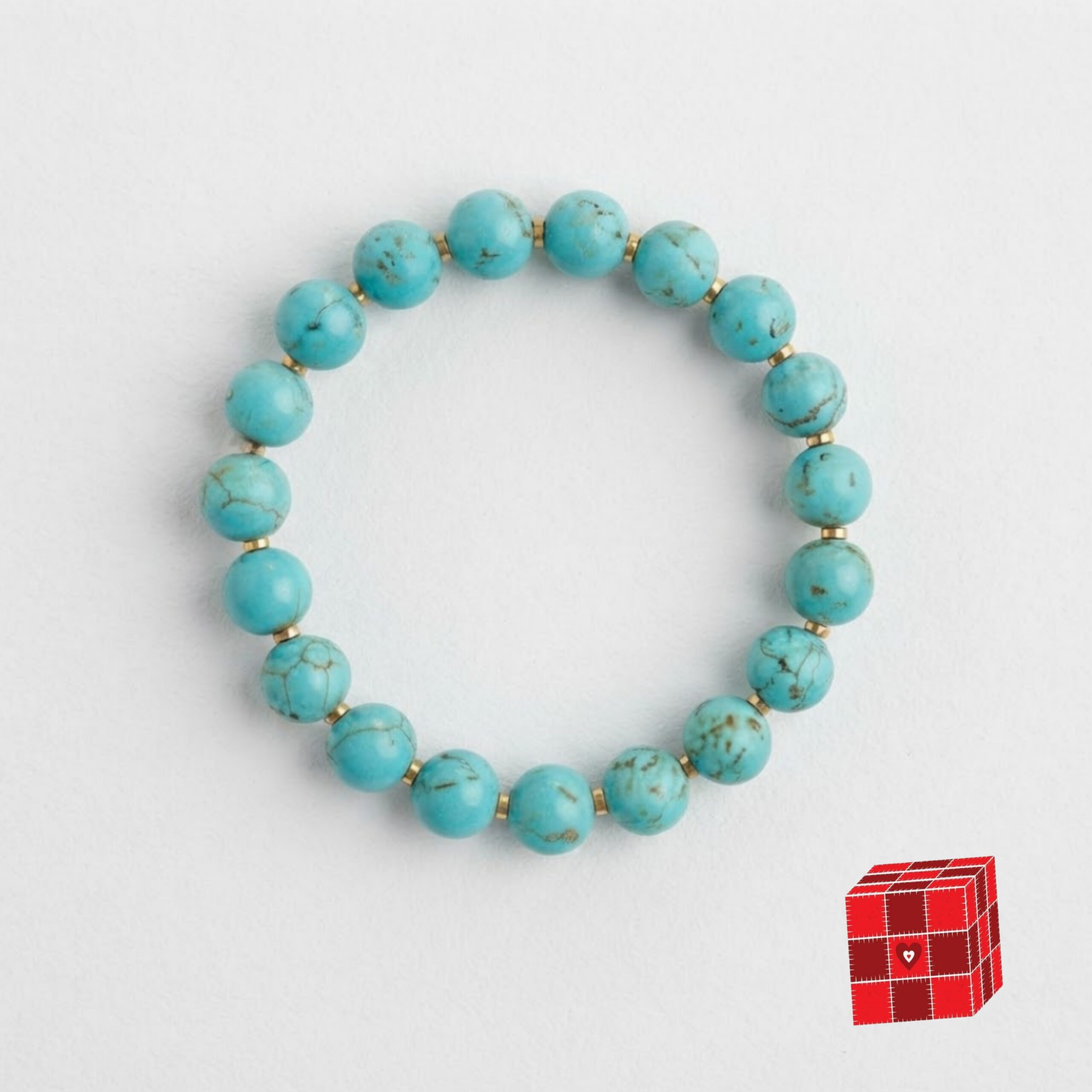 Turquoise and Gold Hematite Crystal Bracelet