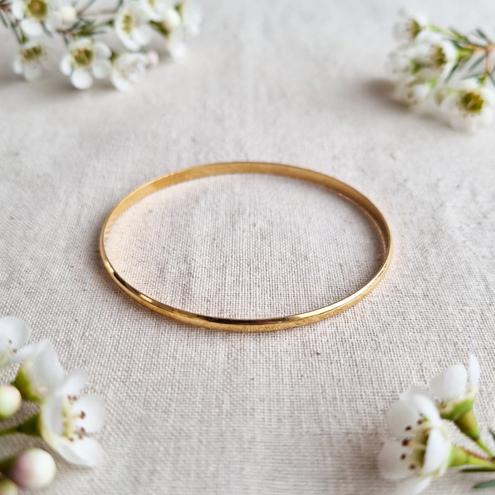 4mm Gold Plated Stainless Steel Bangle (70mm)
