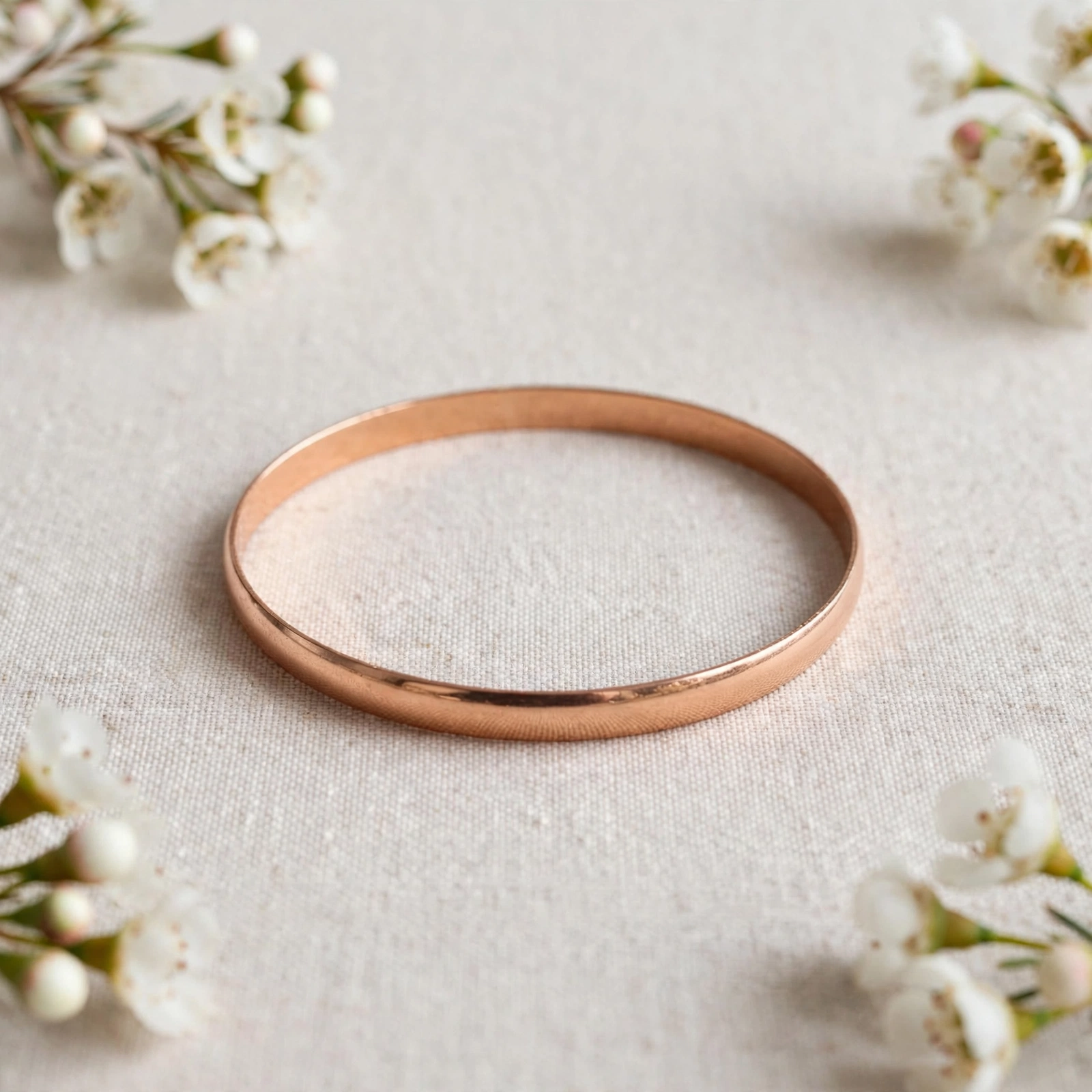 6mm Rose Gold Plated Stainless Steel Bangle (70mm)